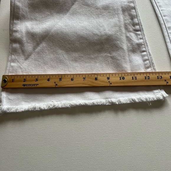 Mona Mid Rise White Tractr Jeans Denim Flare Fray MSRP $90 Size 00/24 31" Inseam - Picture 8 of 10